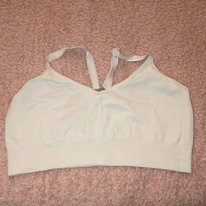 Plus size white sports bra